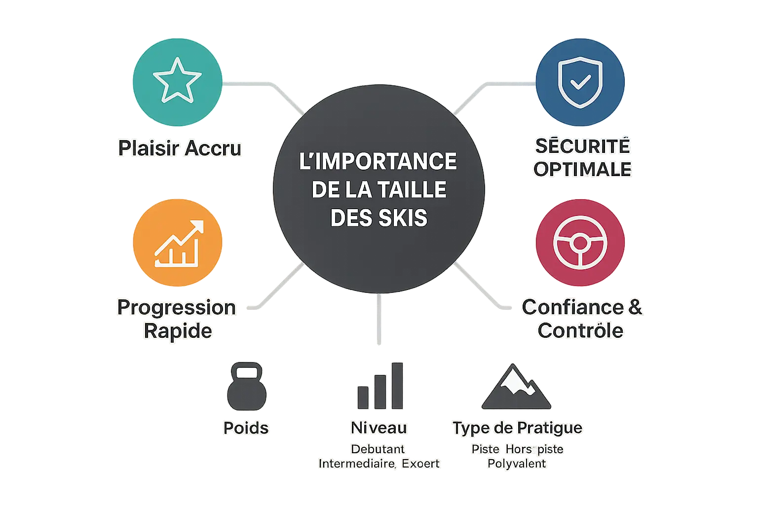 Facteurs clés pour choisir la taille idéale des skis : taille, poids, niveau et type de pratique